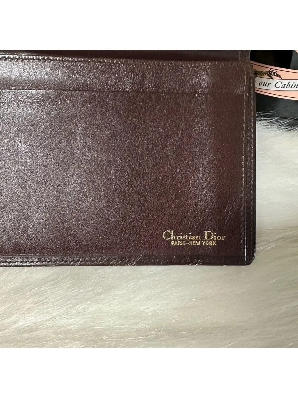Christian Dior Vintage Brown Calfskin Long Bifold Wallet Made In Spain Luxury